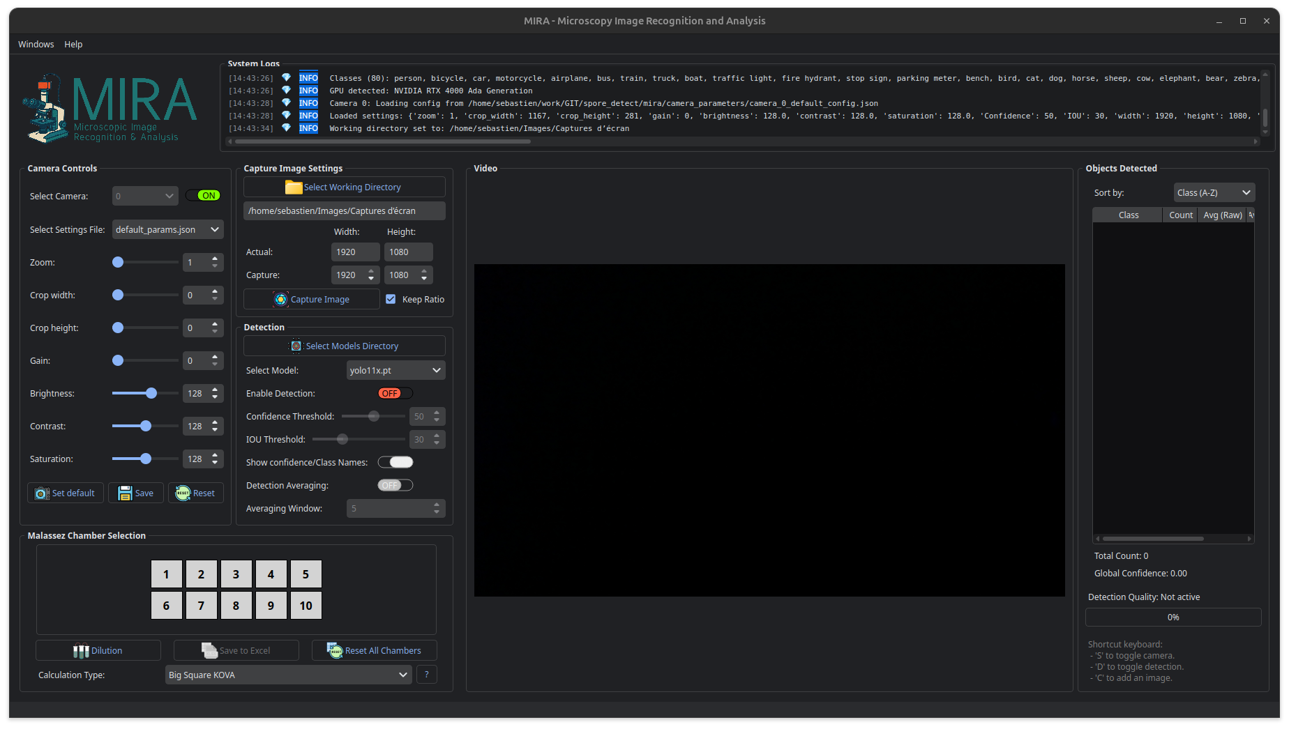 MIRA Detection Interface